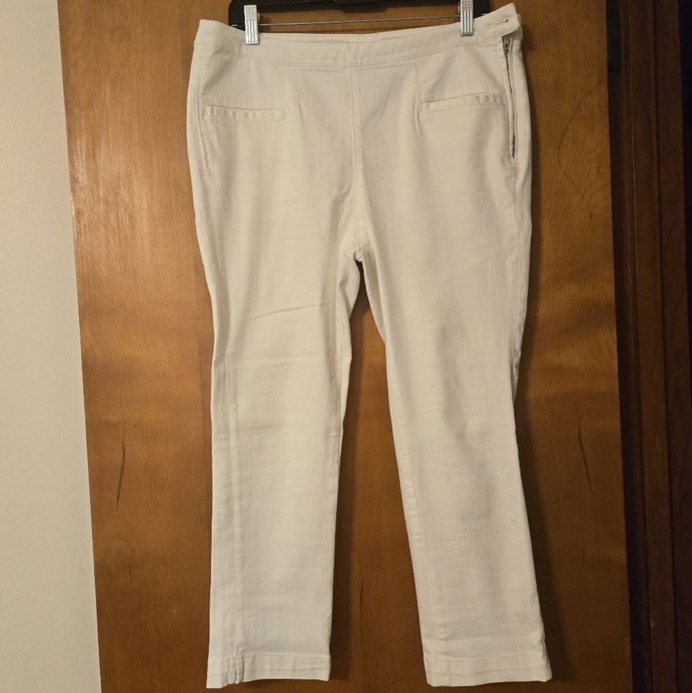 Pilcro And The Letterpress Anthropologie White Denim High Rise Leggings Size 31